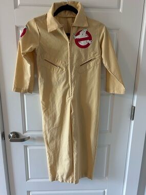 Ghostbusters Kids Jumpsuit Costume in Pale Yellow with Logo